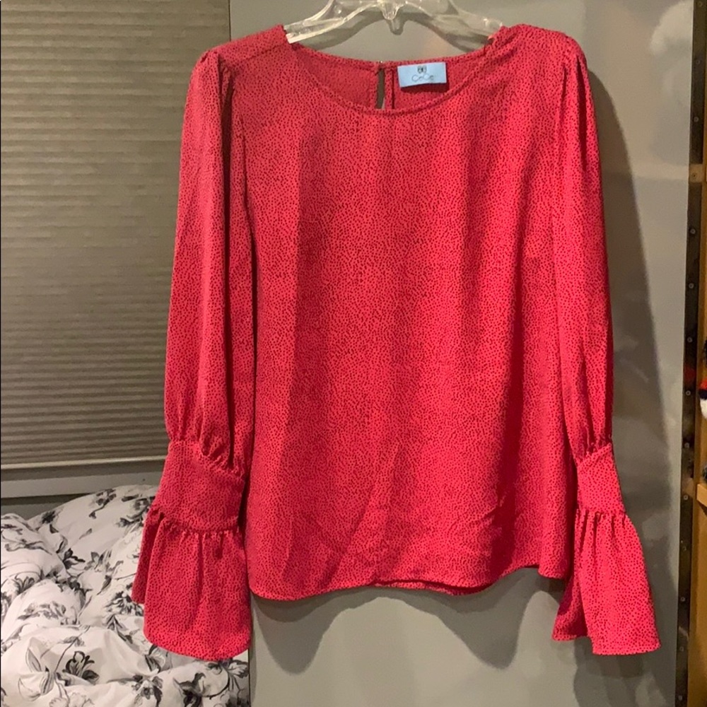 NWOT CeCe pink and black blouse